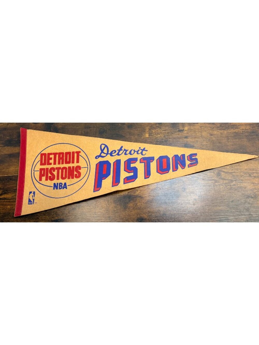 Vintage Detroit Pistons NBA Vintage Felt Pennant aged